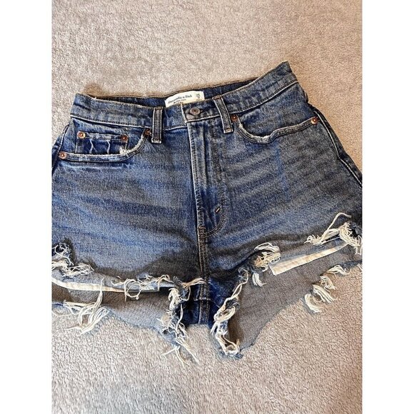 ABERCROMBIE & FITCH Women Curve Love The High Rise Mom Shorts Size 25 / 0 - Picture 3 of 9